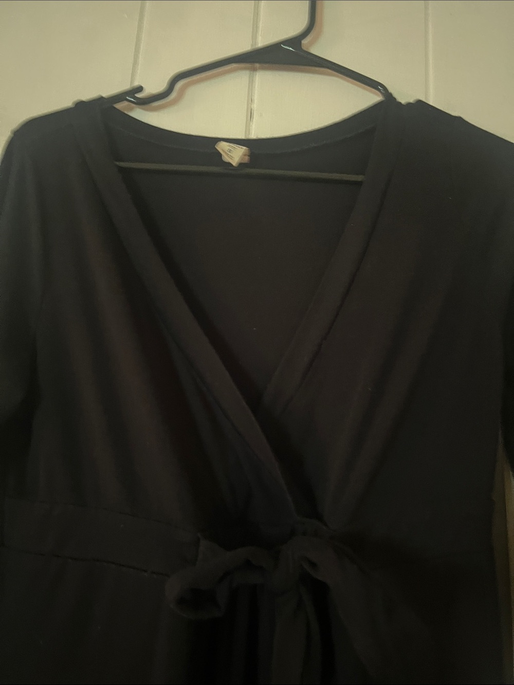 Old Navy Black Wrap Tie-Front Women’s Dress - Picture 4 of 5